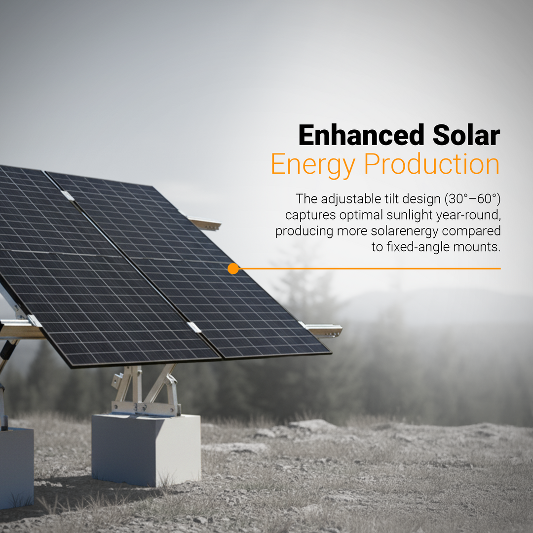 Maple Leaf Goose Ground Mount Bundles | Angle-Adjustable Solar Power Ground Mount Base Kits with Hurricane Upgrades | Bundles for 3, 4, and 6 Solar Panels