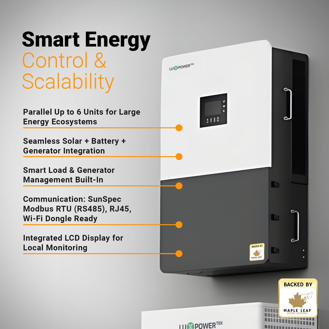Luxpower GEN-HB-US 25K Hybrid Solar Inverter | 25kW Whole-House Backup Solar Power Inverter | 120/240V Split-Phase | 200A Output | 6 MPPT / 48kW PV Input | High-Voltage Battery Ready | Parallel Up to 6 Units | IP65 Outdoor Rated