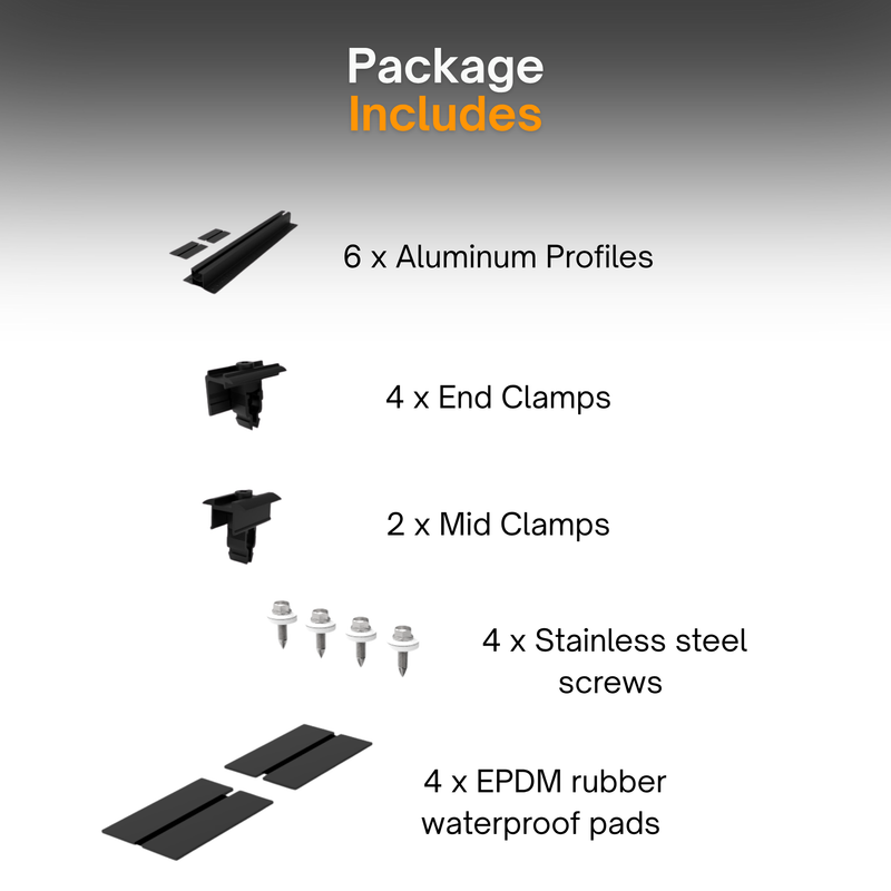 Maple Leaf Black Fast Install Mini-Rail Set 400mm (4 Screws + 4 Pads)