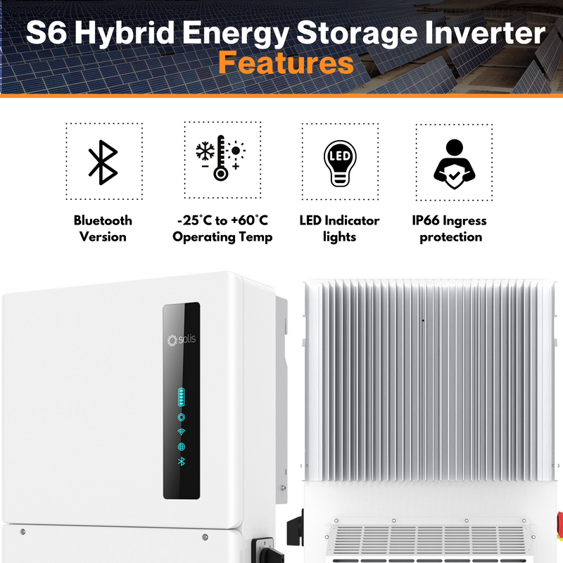 Solis (S6-EH1P10K-H-US-APST) 10kW 600Vdc 240Vac - Residential Hybrid Storage Inverter | W/ 97.6% Efficiency| UL 9540 Certified