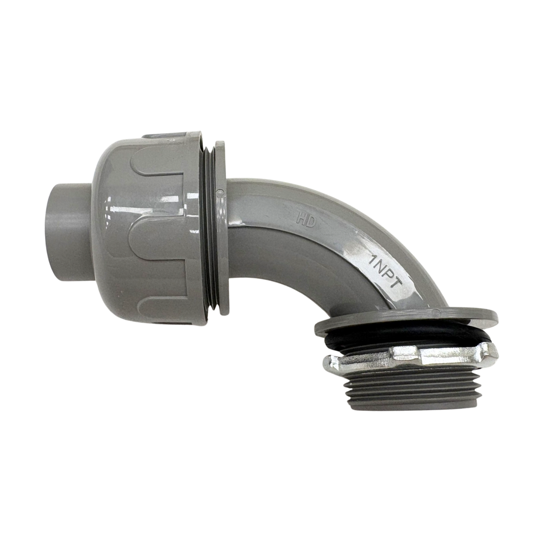 Anamet Liquid Tight Fittings Non-Metallic Connector - 3-Piece -  2", 1 1/2", 1 1/4", 1", 3/4", 1/2"  - Straight or 90-Degree Swivel - For Electrical Conduit - NMLT Series