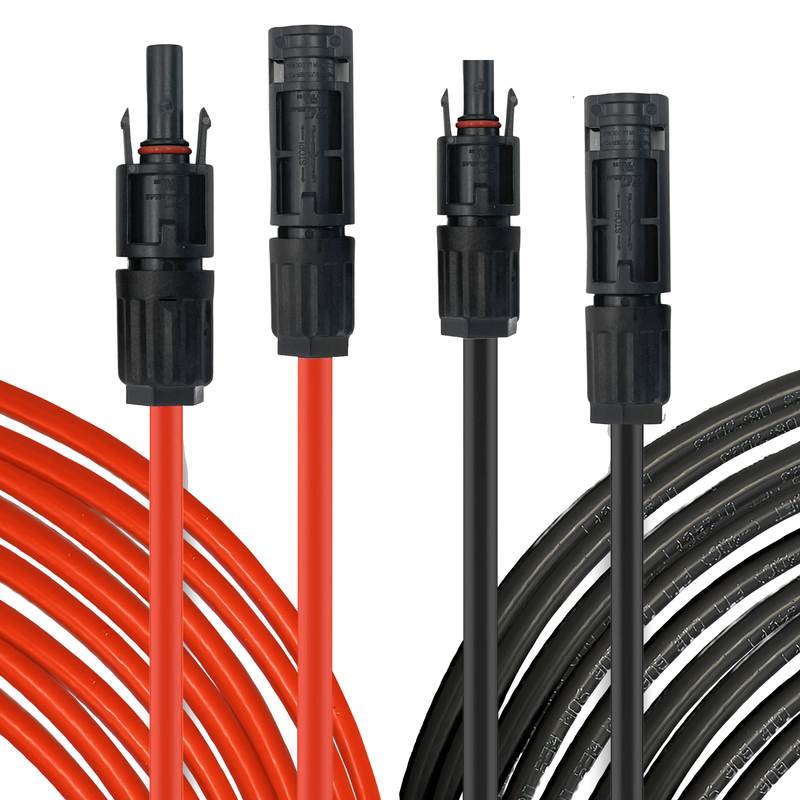 Solar Panel Wire Extension - Pre Attached MC4s | 10awg Tinned Copper Wire | In 10ft, 20ft, 30ft, 50ft Cuts | CSA Approved | 40Ah Ratings