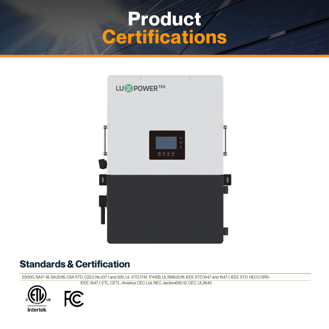 Luxpower LXP-LB-US 10k Hybrid Inverter - 48V 120/240V Split Phase | UL, CEC & CSA Approved