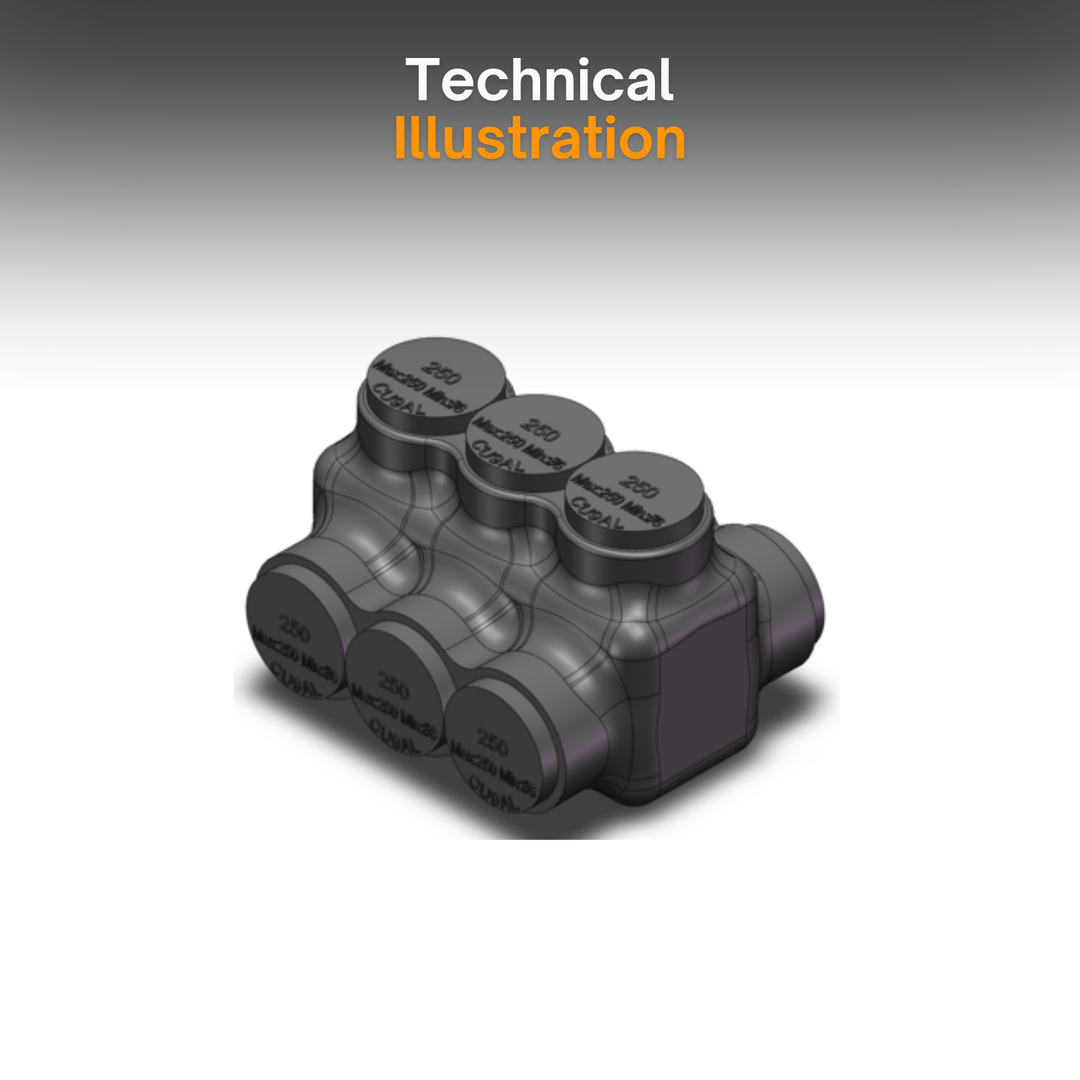 3-Pin High Current Bus Bar Connector | Dual-Sided Threaded, Multi-Cable, Aluminum & Copper Wire Compatible | Solar Panel, Marine & RV Power Systems