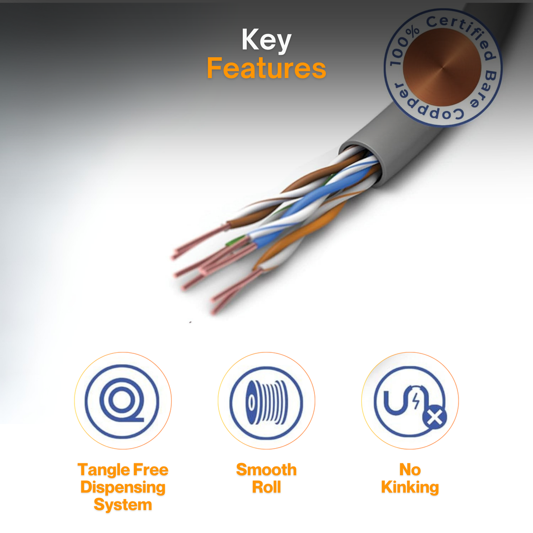 Cat5e Outdoor Ethernet Cable – Direct Burial Solid Copper 24AWG, CMX UV & Waterproof UTP LAN Cable for PoE, Security Cameras, Internet, Gaming – UL Listed Network Cable | By the Foot