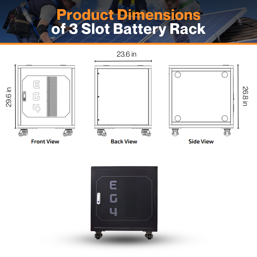 EG4 Enclosed Battery Rack – 3 Slot & 6 Slot | Durable Cabinet | Mobile-Ready | Effortless Installation | W/ Cable Management | Adaptable Slot