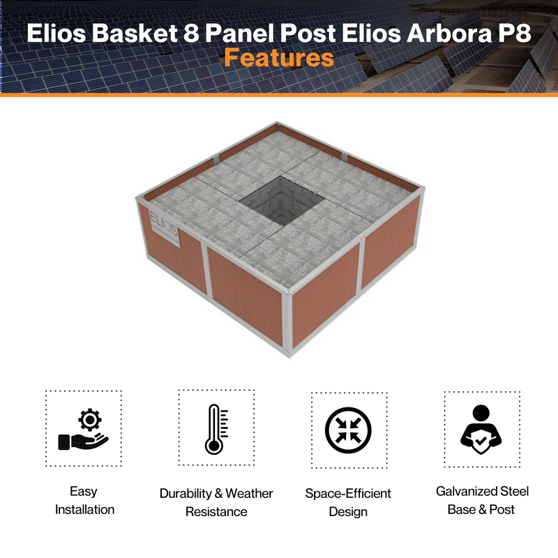 Elios Basket 8 Panel Post Elios Arbora P8 – Fill with Rock & Concrete | Hold 3000kg Rock | 1.4kN/m² Snow Load