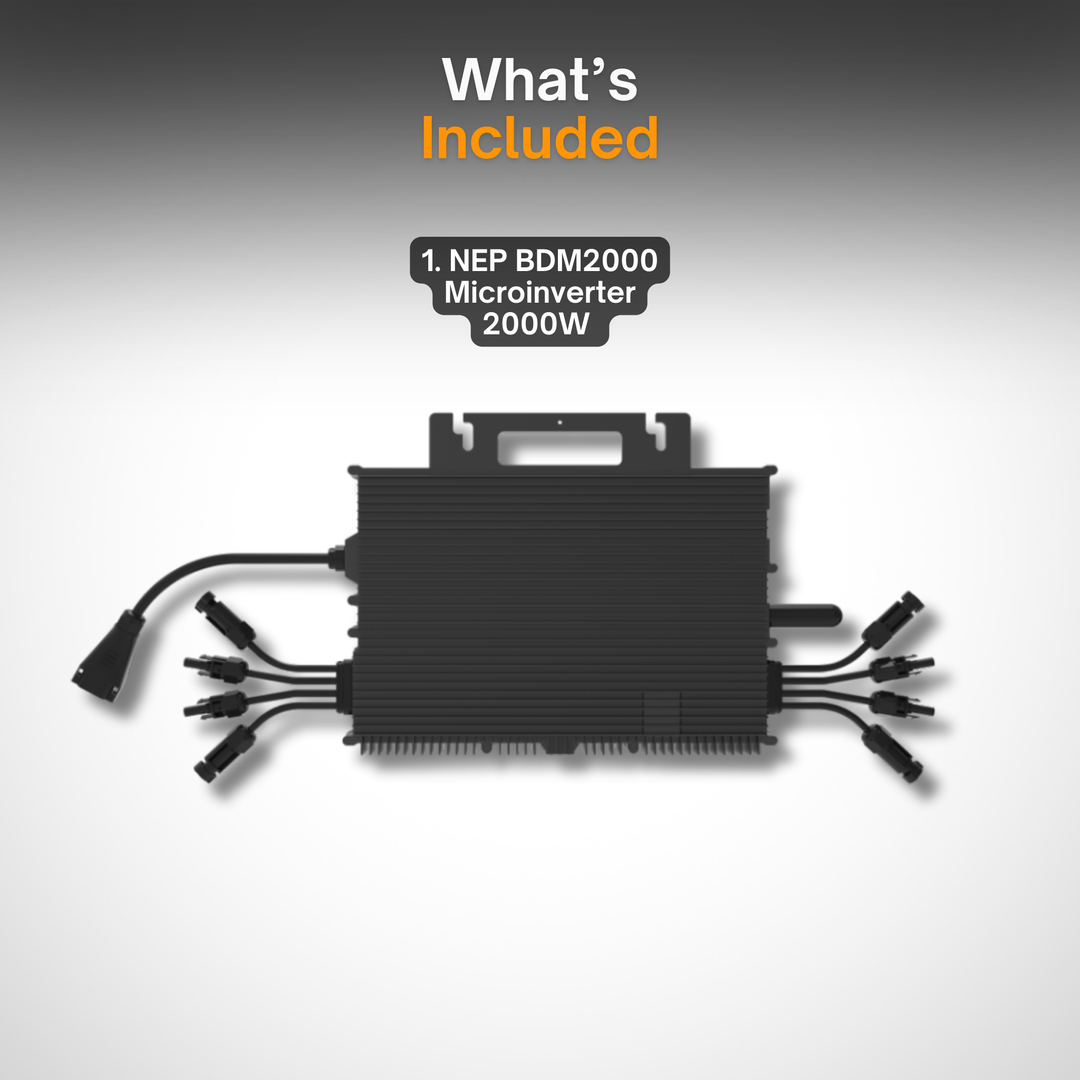NEP BDM2000 Microinverter 2000W | High-Power Dual MPPT Solar Microinverter for Grid-Tie PV Systems | UL 1741SB & IEEE 1547 Certified, IP67
