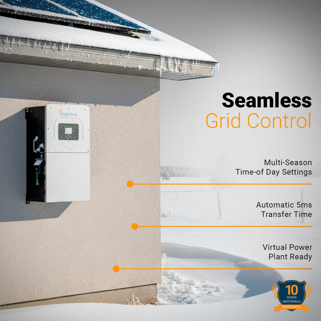 Sol-Ark 18K-2P Premium Hybrid Inverter (Limitless 18K-2P-LV)  Whole-Home Backup | 18 kW Continuous / 36 kW Surge | 48 V Battery | 10-Year Warranty