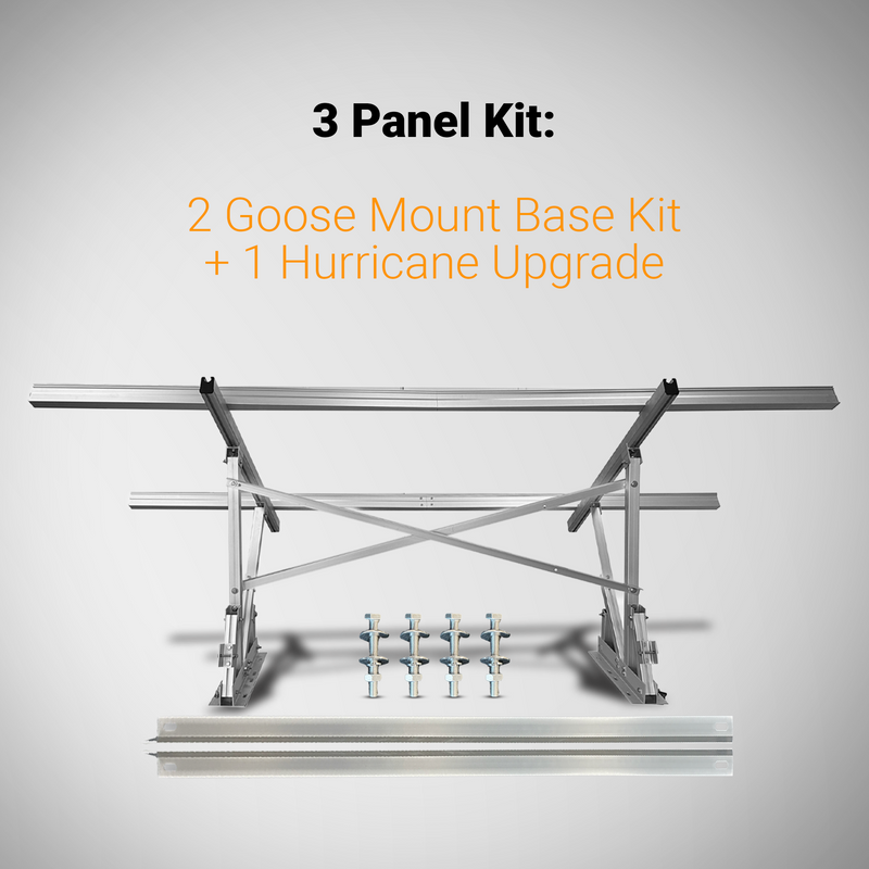 Maple Leaf Goose Ground Mount Bundles | Angle-Adjustable Solar Power Ground Mount Base Kits with Hurricane Upgrades | Bundles for 3, 4, and 6 Solar Panels