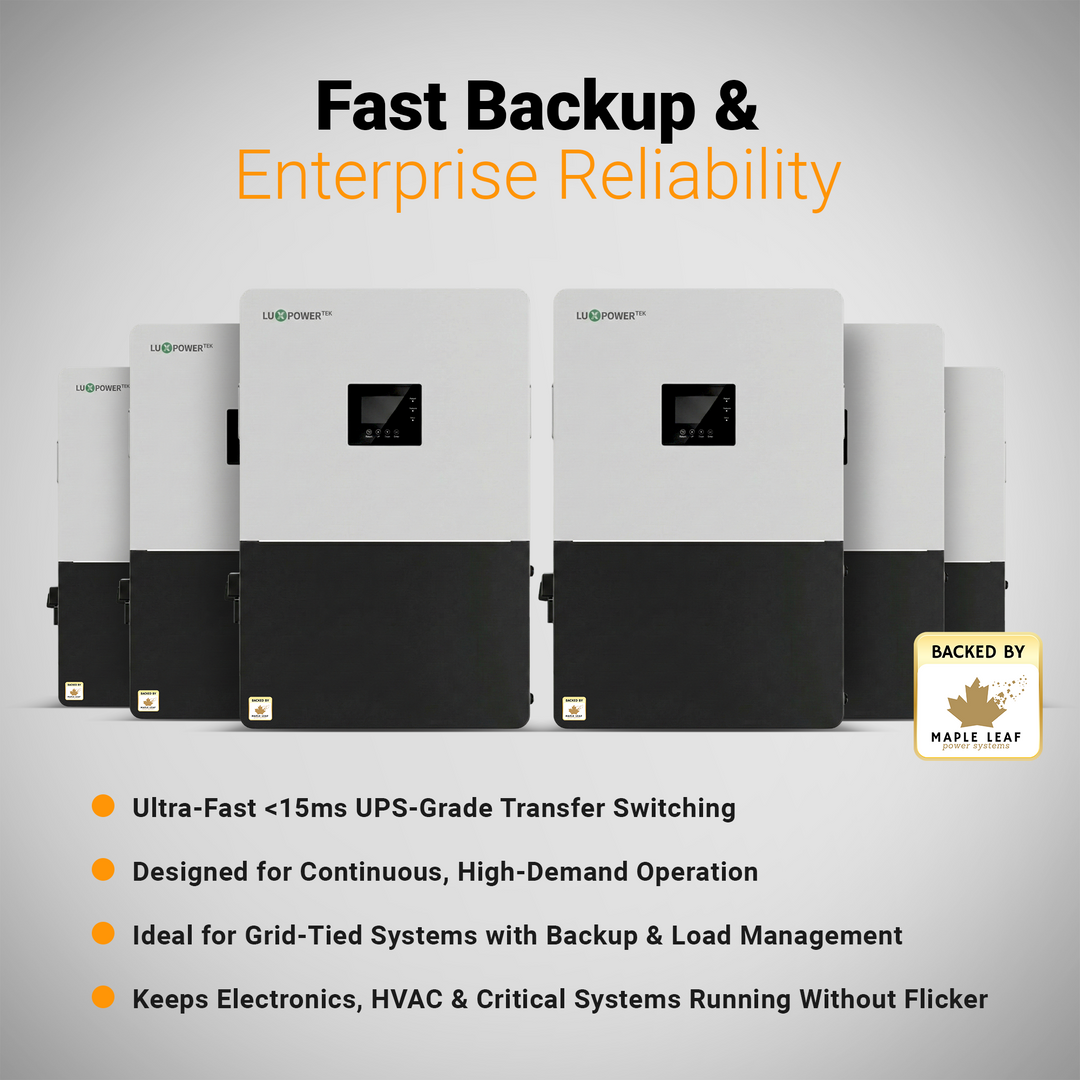 Luxpower GEN-HB-US 25K Hybrid Solar Inverter | 25kW Whole-House Backup Solar Power Inverter | 120/240V Split-Phase | 200A Output | 6 MPPT / 48kW PV Input | High-Voltage Battery Ready | Parallel Up to 6 Units | IP65 Outdoor Rated