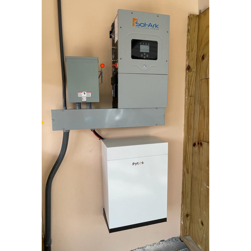 Sol Ark 15K Hybrid Inverter With PYTES 48V 100AH EBOX: A UL9540 and UL9540A Certified Solar Energy Solution Package With Optional Roof Racking or Ground Mount