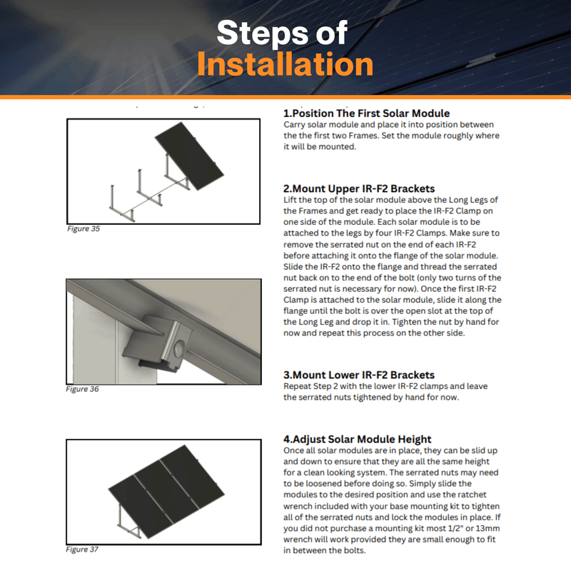 IntegraRack IR-F2 Solar Module Flange Clamp Bonding Bracket - Rail-Free Installation | Undermount Design | Withstand Wind Speeds Up to 200 mph | Corrosion-Resistant Stainless-Steel Construction