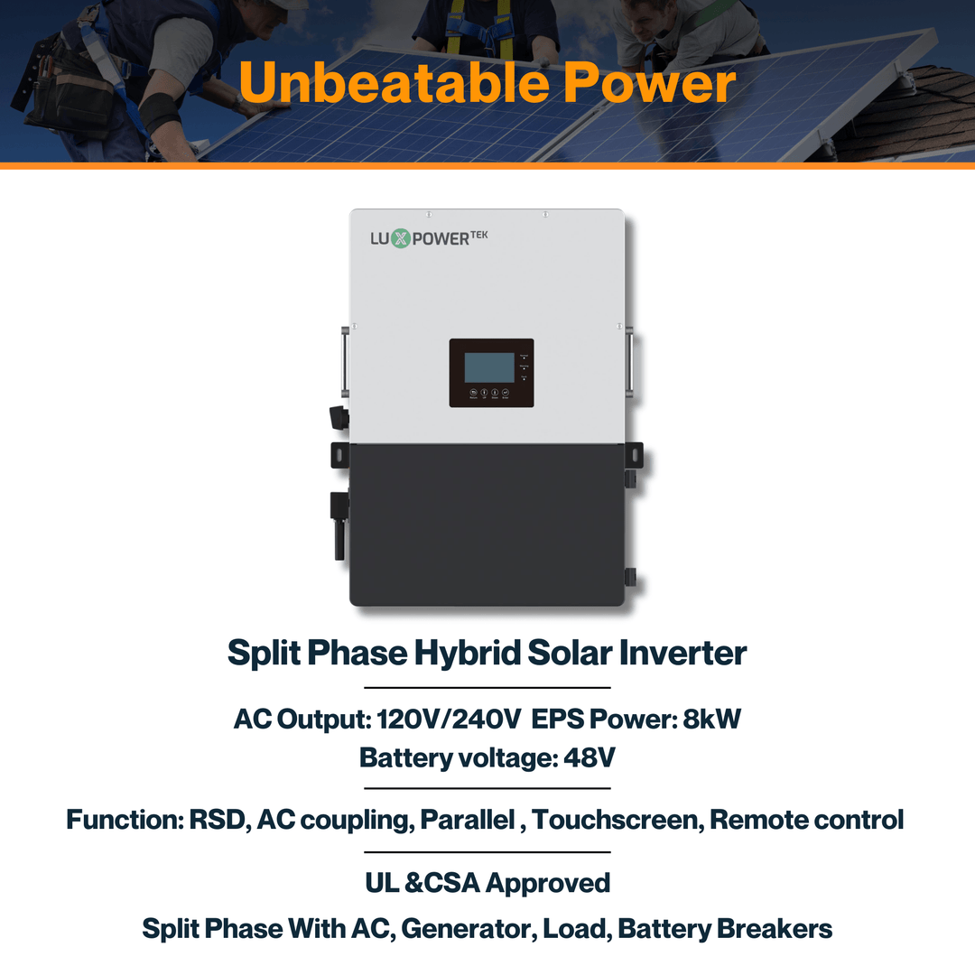 Luxpower LXP-LB-US 8k Hybrid Inverter - 48V 120/240V Split Phase | UL, CEC & CSA Approved