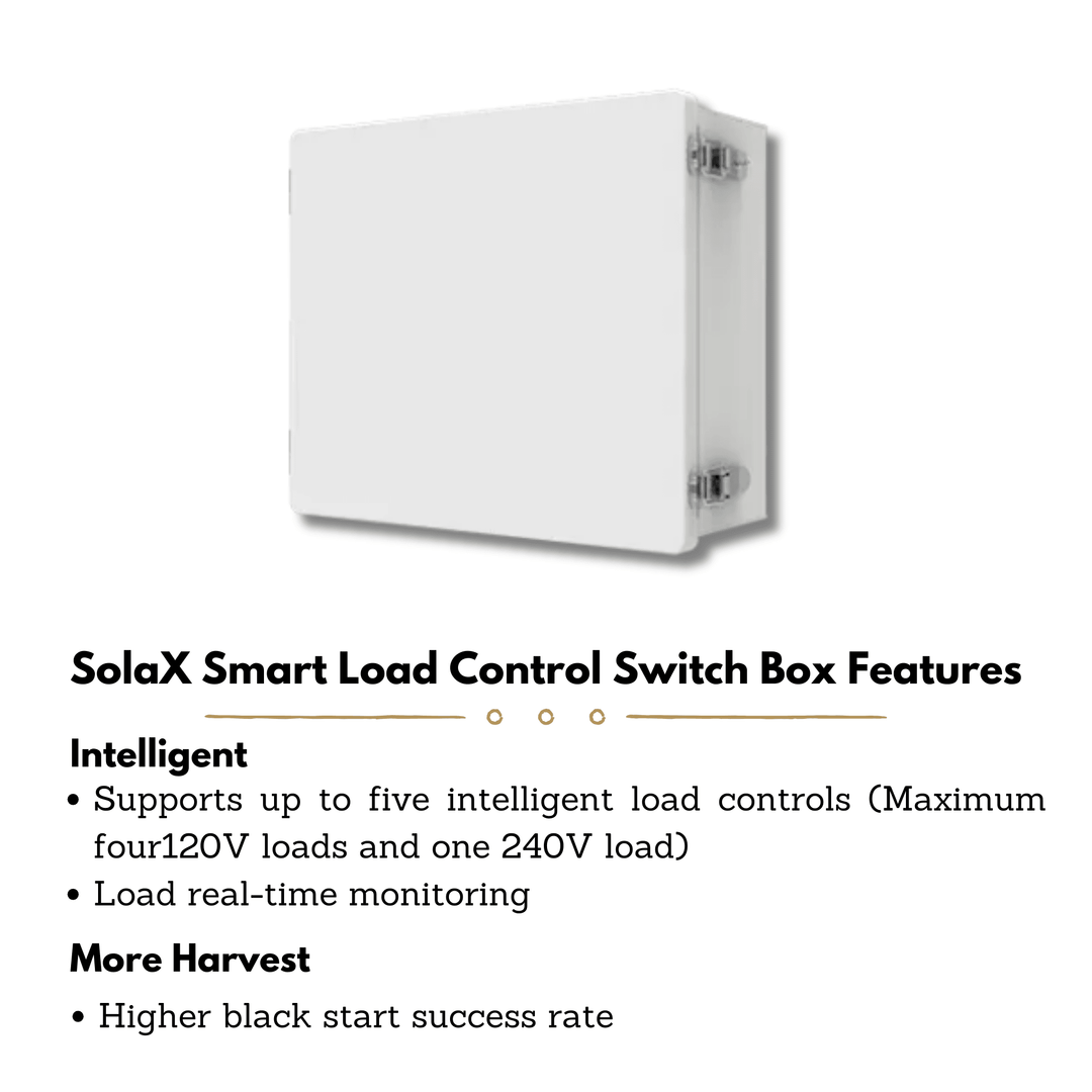 SolaX Smart Load Control Switch Box - Operating Temperature (–25~+45°C) | UL1741, CSA - C22.2 Certified