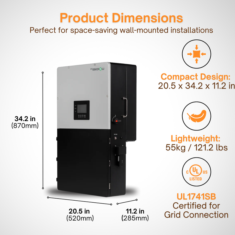 Luxpower 18Kpv Solar Inverter & Maple Leaf 48V280AH [Heated] Battery Pack - Hybrid & Off-Grid Solar Inverter ESS Battery Solution | UL9540A, UL9540 Certified