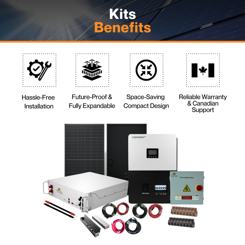 Luxpower SNA-US-6K (Bundle) Kits - Maple Leaf 520W Panels | 48v 100Ah Beaver Battery | Solar Power Kits for House, Cabin & Off-Grid