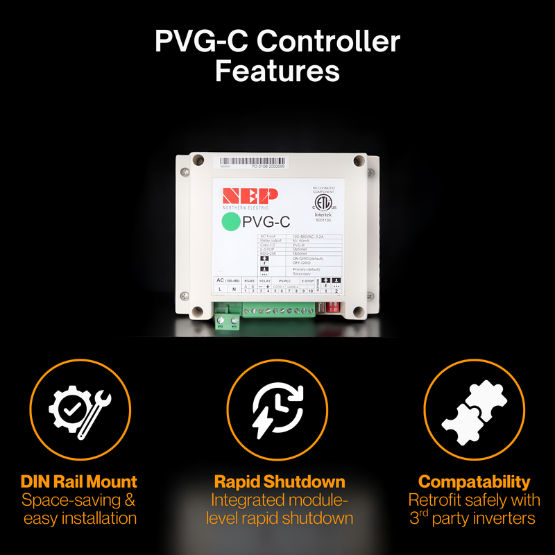 NEP PVG-O Rapid Shutdown Kit | Solar Rapid Shutdown Enclosure, IP65 Rated, Transmitter