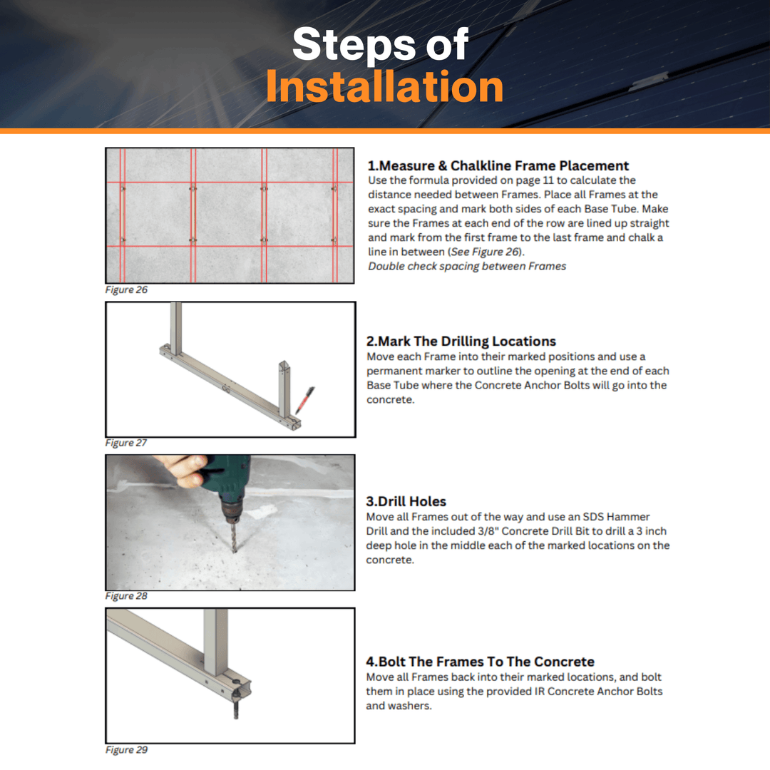 IntegraRack IR Concrete Slab/Footing Mounting Kit - High-Strength Concrete Anchor Bolts | W/ Precision Concrete Drill Bits