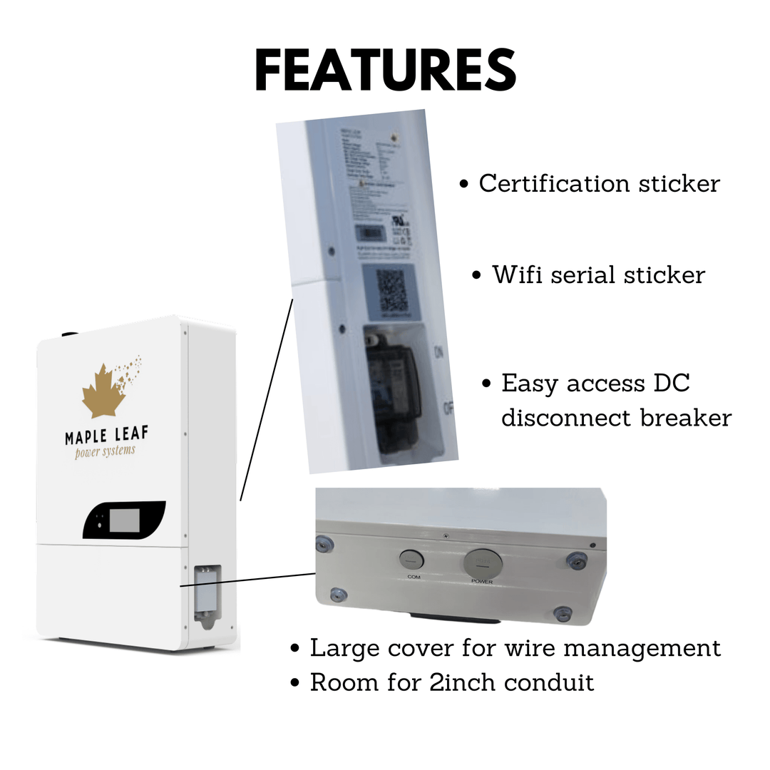 Maple Leaf Powerwall 48V100AH Battery - Home Back Up Battery Bank | UL Approved ESS Solution | CSA Recognized UL1973, UL9540A Approved