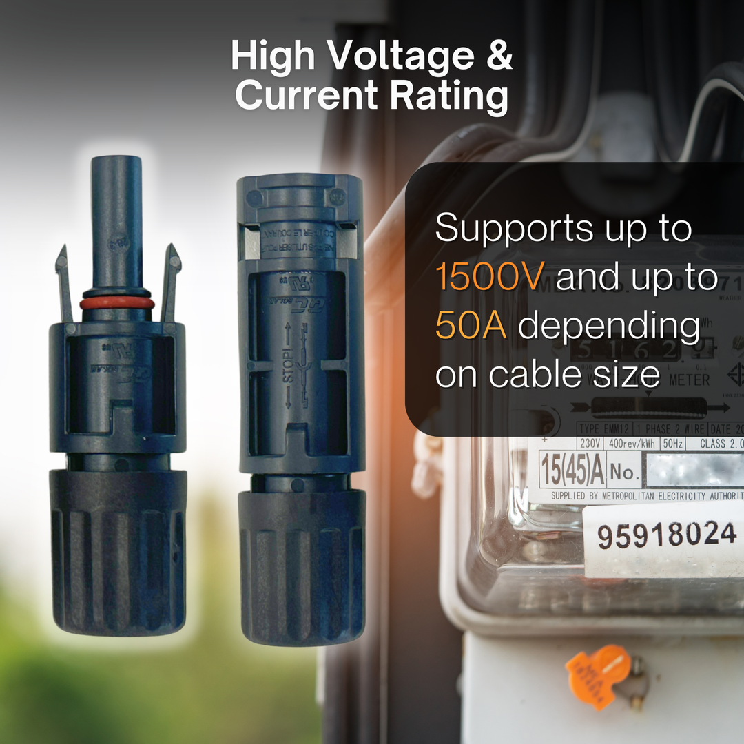MC4 Solar Connectors – UL & TÜV Certified | IP68 Waterproof PV Cable Connectors (6 Pack / 10 Pack)
