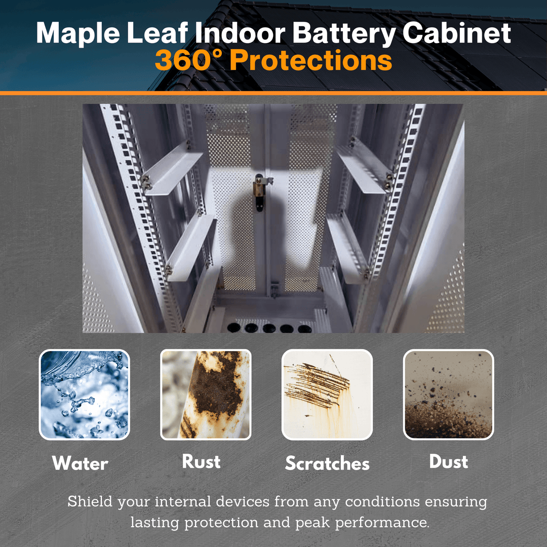 Maple Leaf Indoor Battery Cabinet for Solar Power Systems - Fully Welded Construction | Rust Free