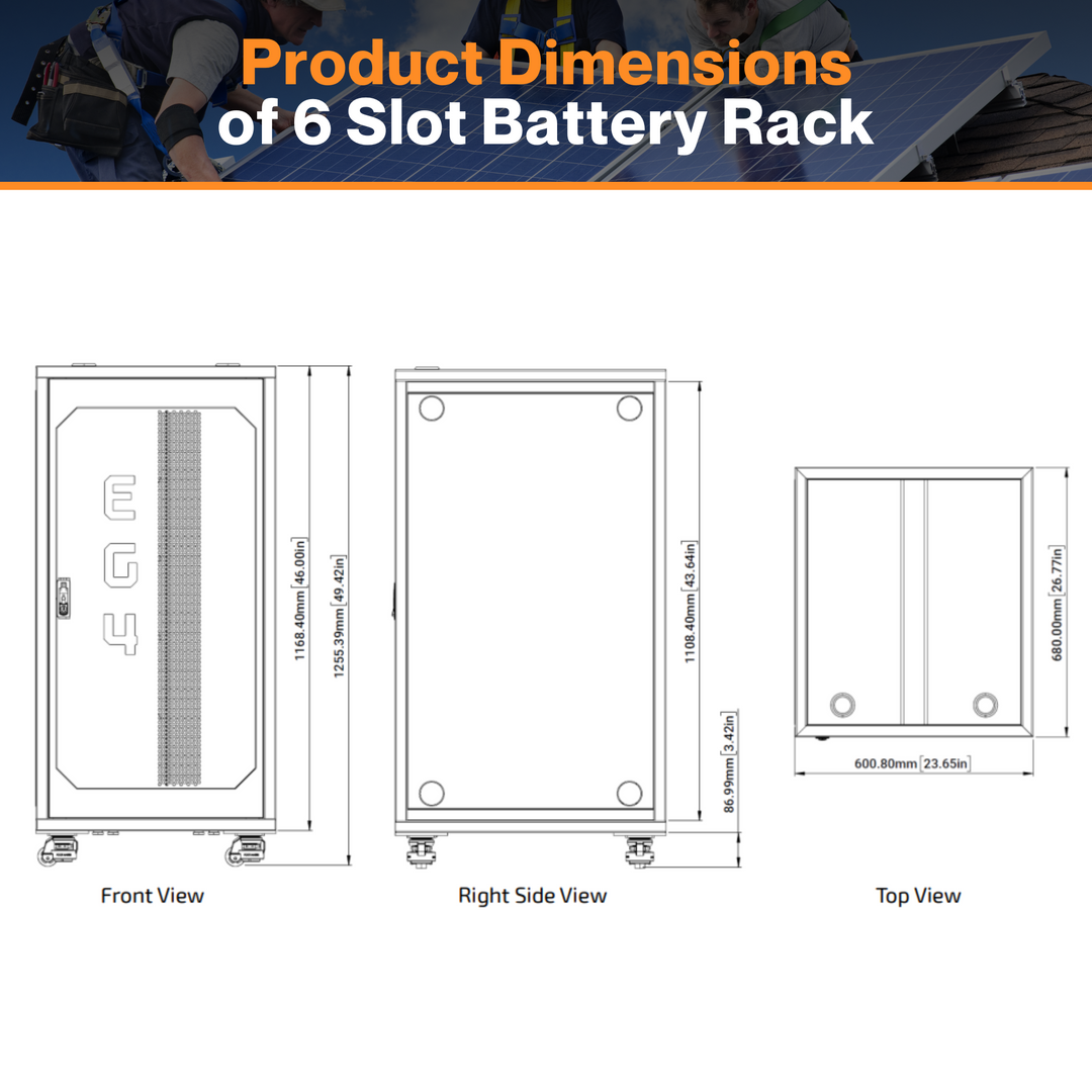 EG4 Enclosed Battery Rack – 3 Slot & 6 Slot | Durable Cabinet | Mobile-Ready | Effortless Installation | W/ Cable Management | Adaptable Slot