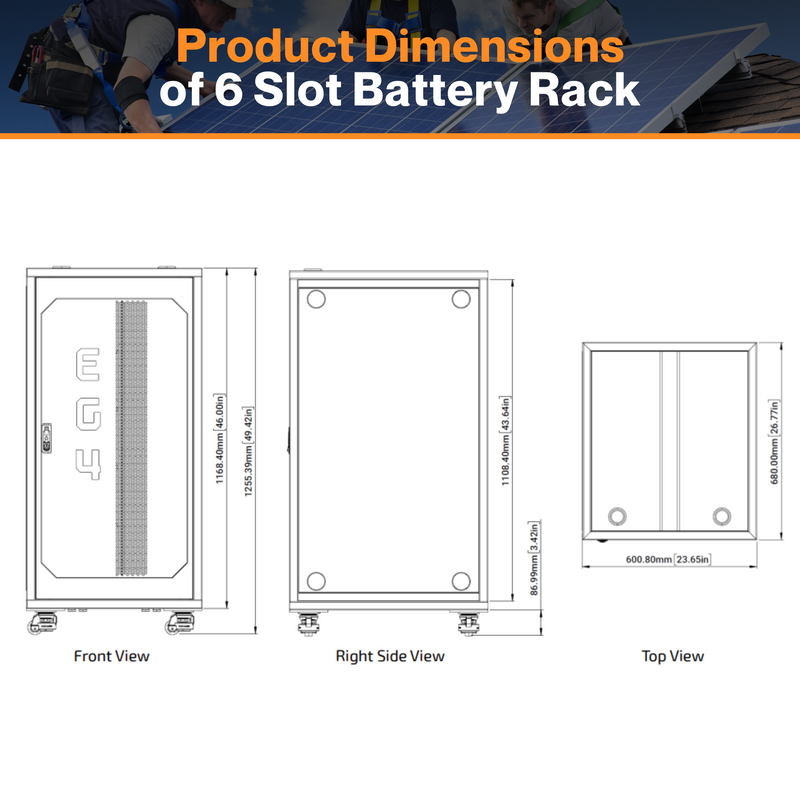 EG4 Enclosed Battery Rack – 3 Slot & 6 Slot | Durable Cabinet | Mobile-Ready | Effortless Installation | W/ Cable Management | Adaptable Slot