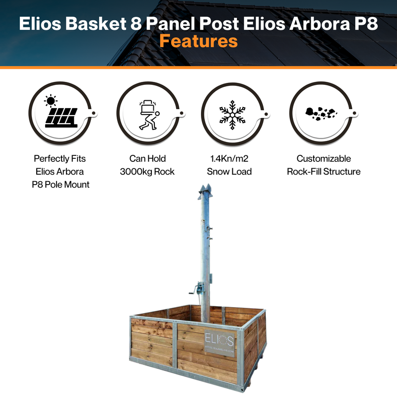 Elios Basket 8 Panel Post Elios Arbora P8 – Fill with Rock & Concrete | Hold 3000kg Rock | 1.4kN/m² Snow Load