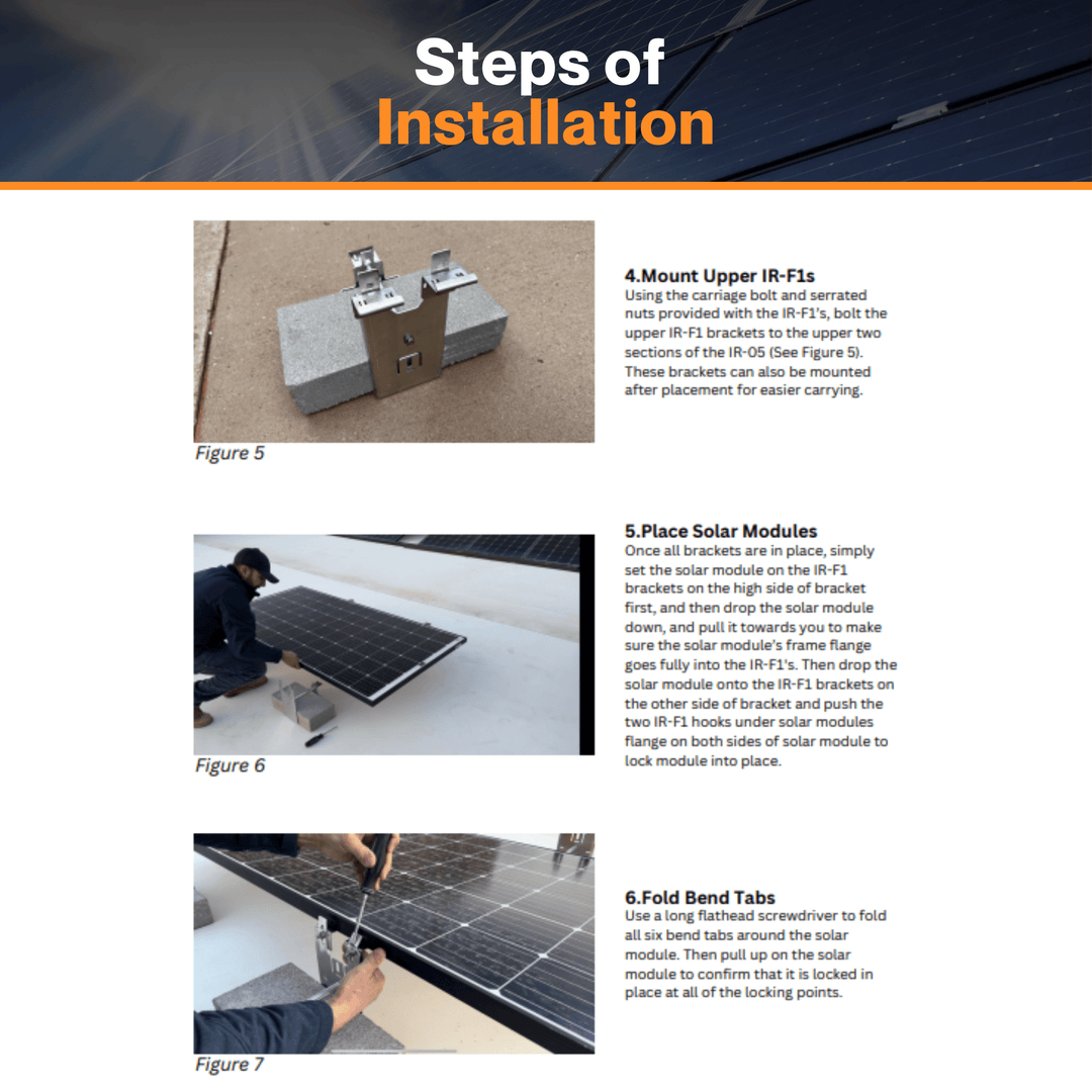 IntegraRack IR-05 Flat Roof Ballast Base (5 Degree) - Fast Installation | Up to 700W of Panel Uplift | 5052-H32 Aluminum | UL 2703  Certified