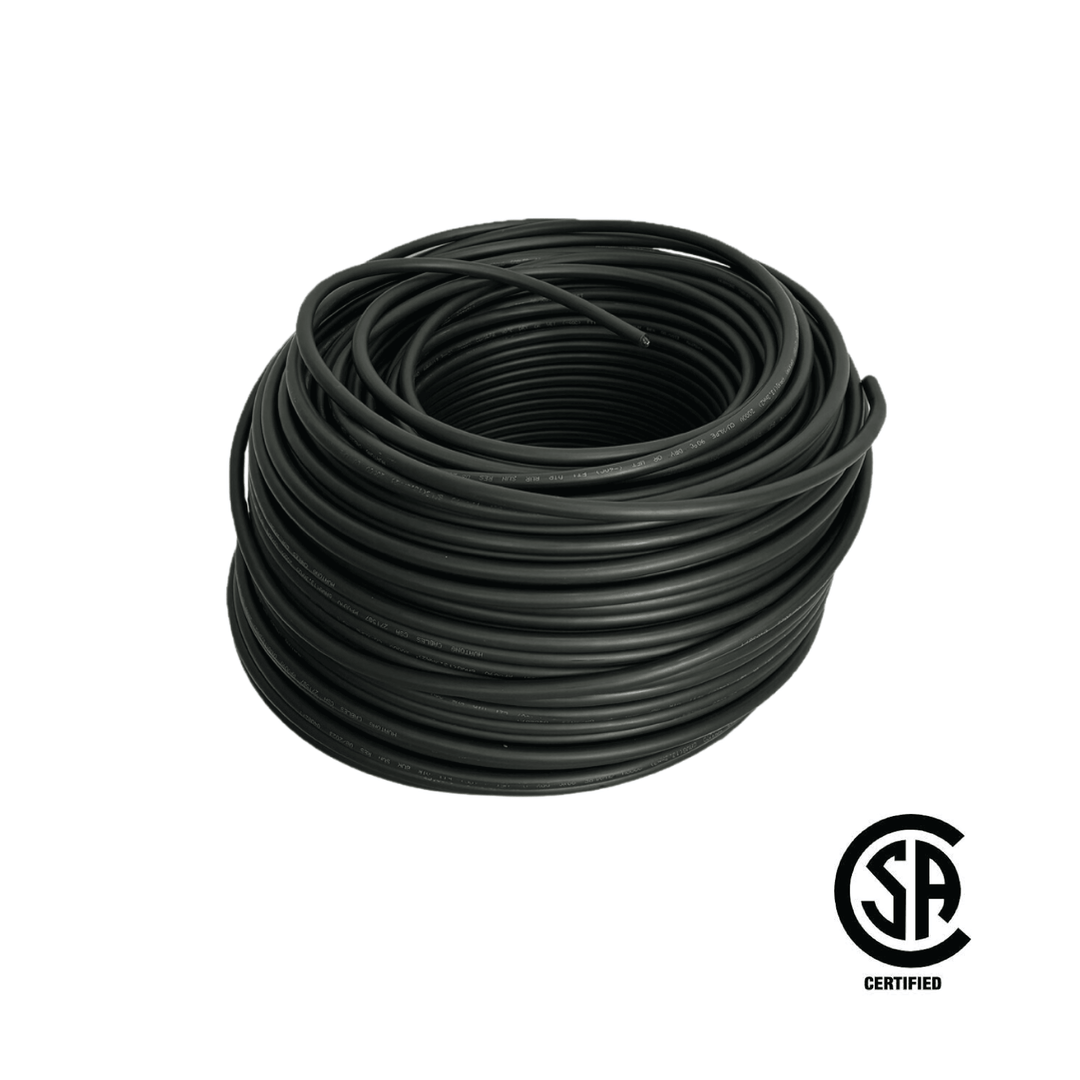 Maple Leaf Black 6AWG 500Ft Solar Extension Cable - Tinned Copper Wire | From RVs To Automotives | For Both Indoor & Outdoor | CSA Certified