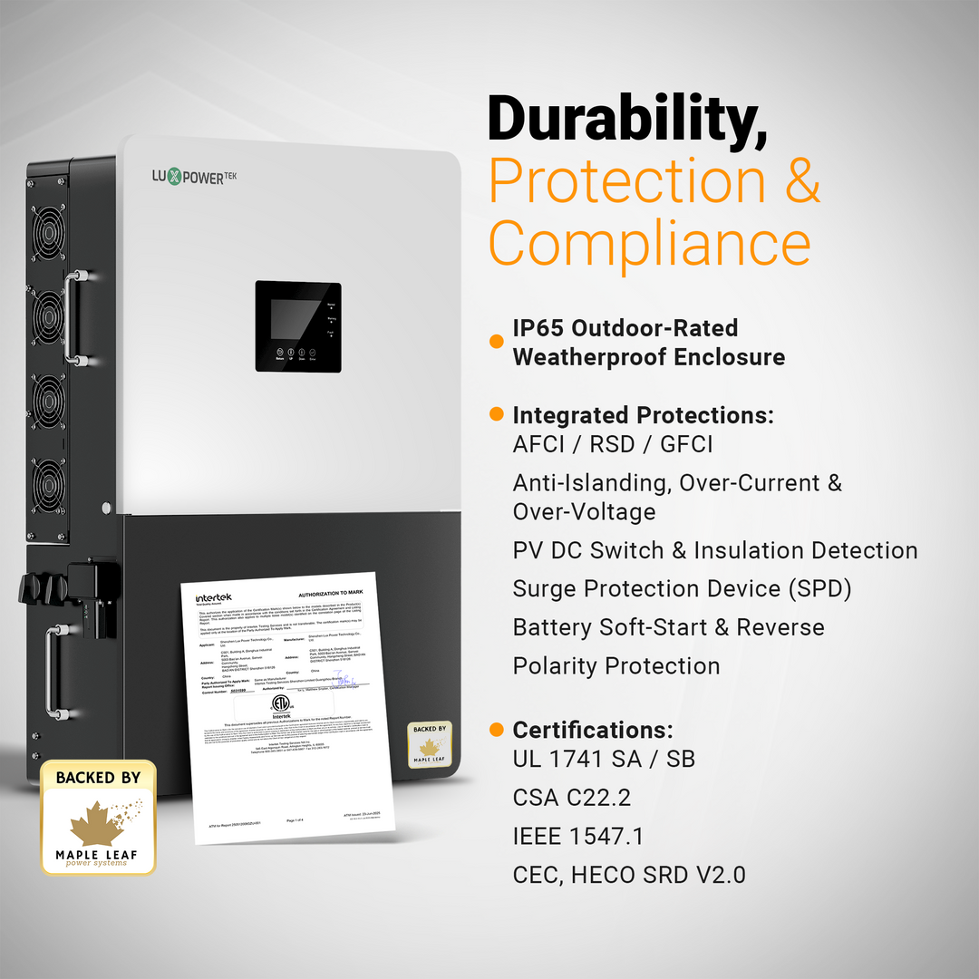 Luxpower GEN-HB-US 25K Hybrid Solar Inverter | 25kW Whole-House Backup Solar Power Inverter | 120/240V Split-Phase | 200A Output | 6 MPPT / 48kW PV Input | High-Voltage Battery Ready | Parallel Up to 6 Units | IP65 Outdoor Rated