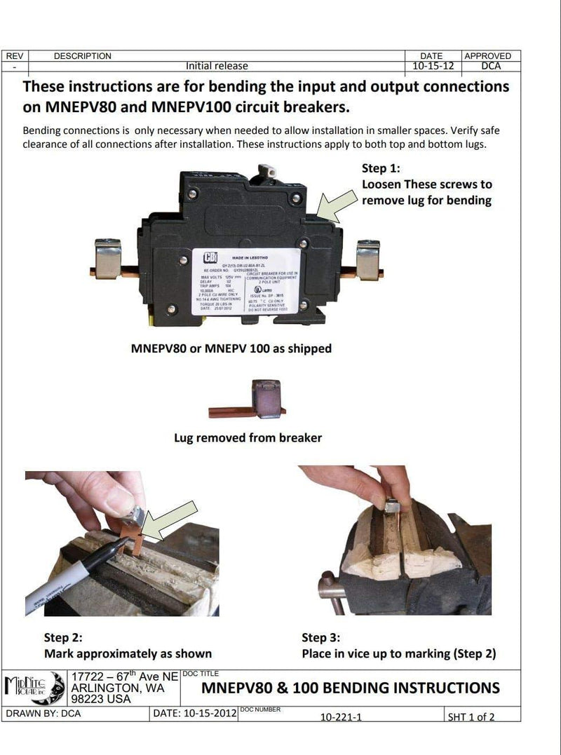 MidNite's Solar 100A Circuit Breakers- MNEPV100