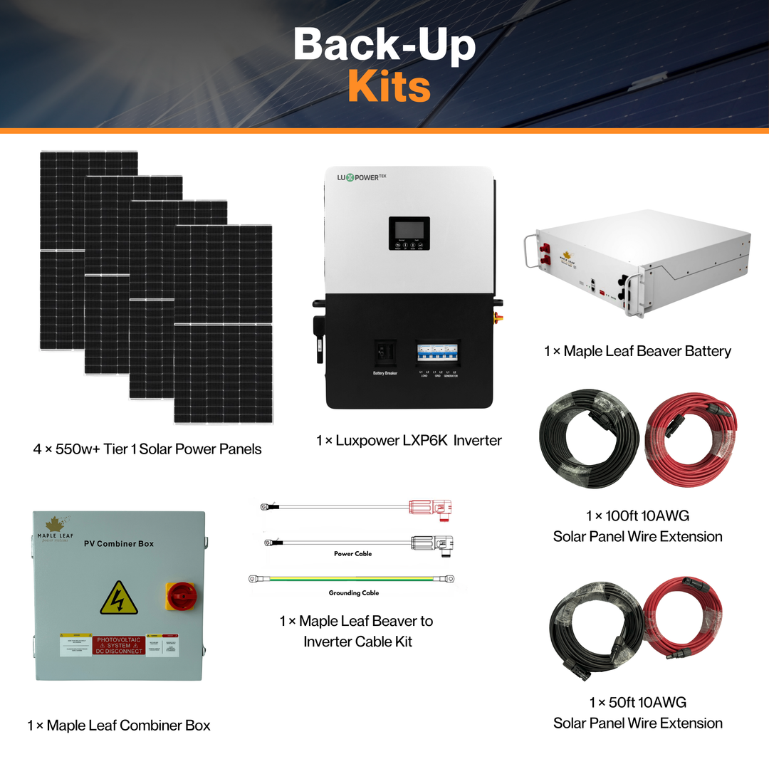 Luxpower SNA-US-6K Kit - Tier 1 550W+ Solar Panels | 48v 100Ah Beaver Battery | Solar Power Kits for House, Cabin & Off-Grid