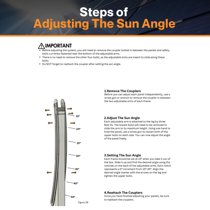 IntegraRack IR-45ASA Adjustable Seasonal Angle BallastRack™ - Solar Module Racking System | 15°-35° Angle Adjust | UL 2703 Certified