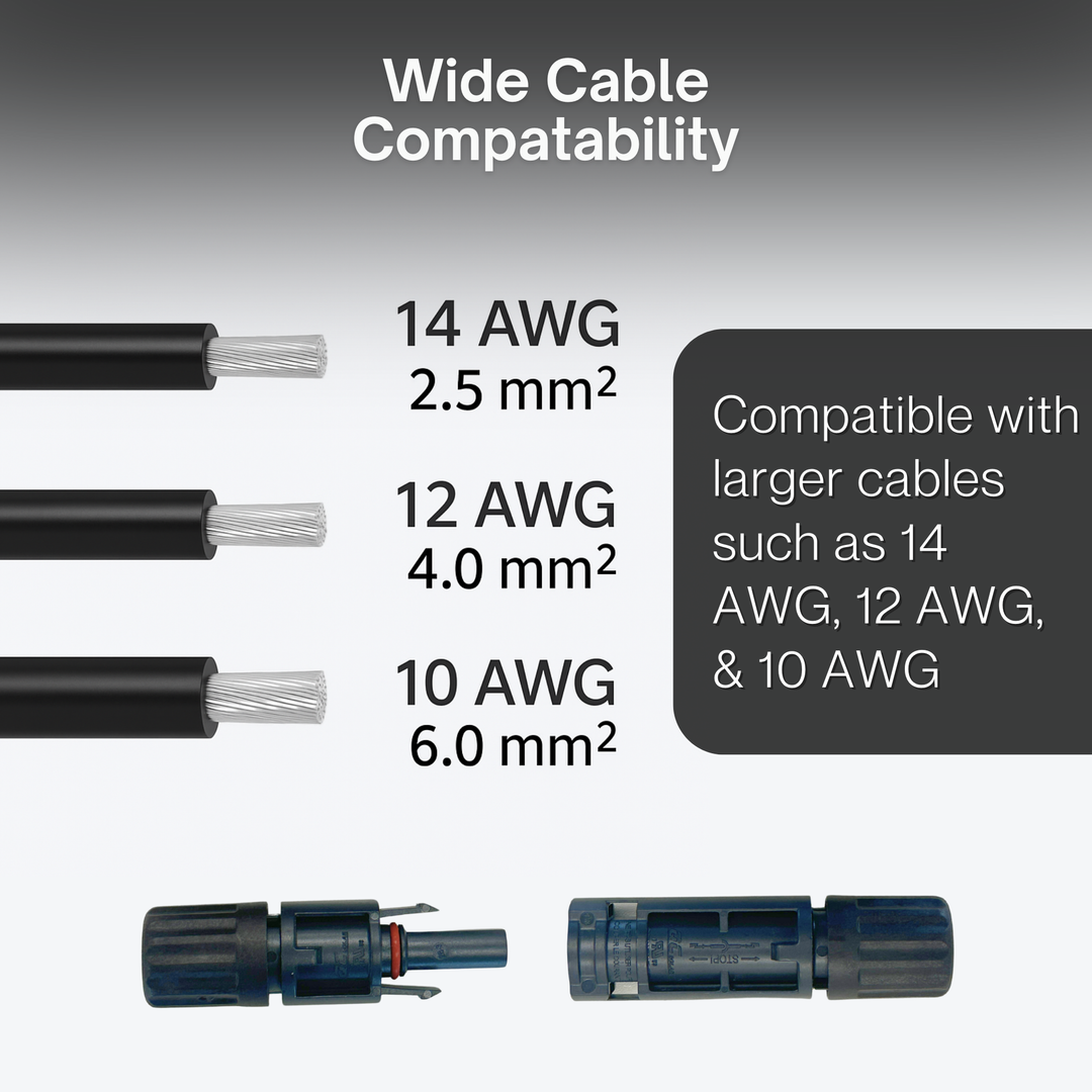 MC4 Solar Connectors – UL & TÜV Certified | IP68 Waterproof PV Cable Connectors (6 Pack / 10 Pack)
