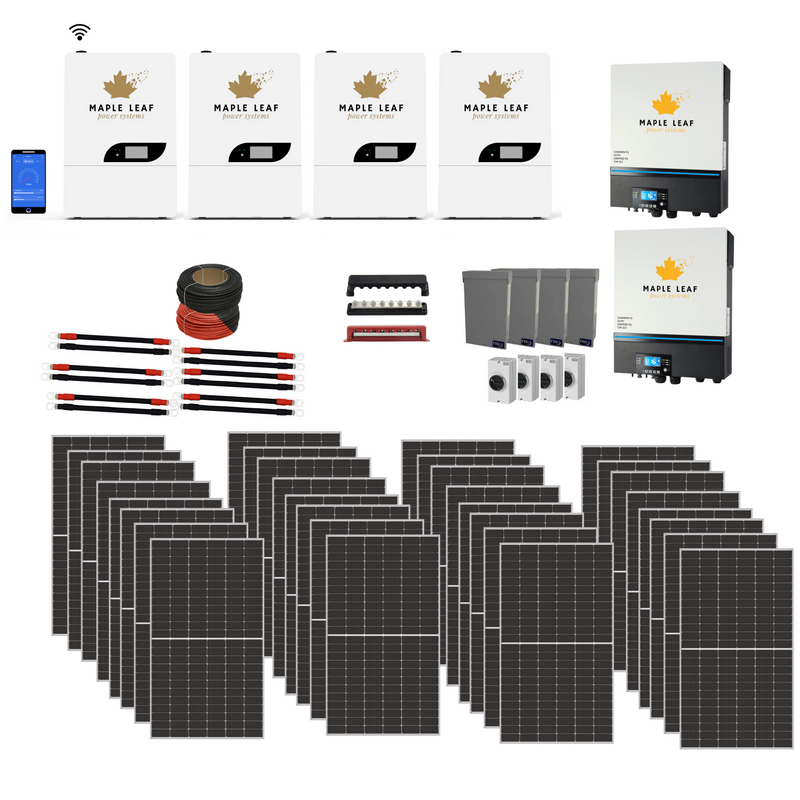 48v 6500EX  MapleLeaf Solar Kit -Great For Home, Cottages, Tiny Houses and more - Optional split phase [120/240] - [Wall Mounted Mapleleaf Power Wall Powerwall]