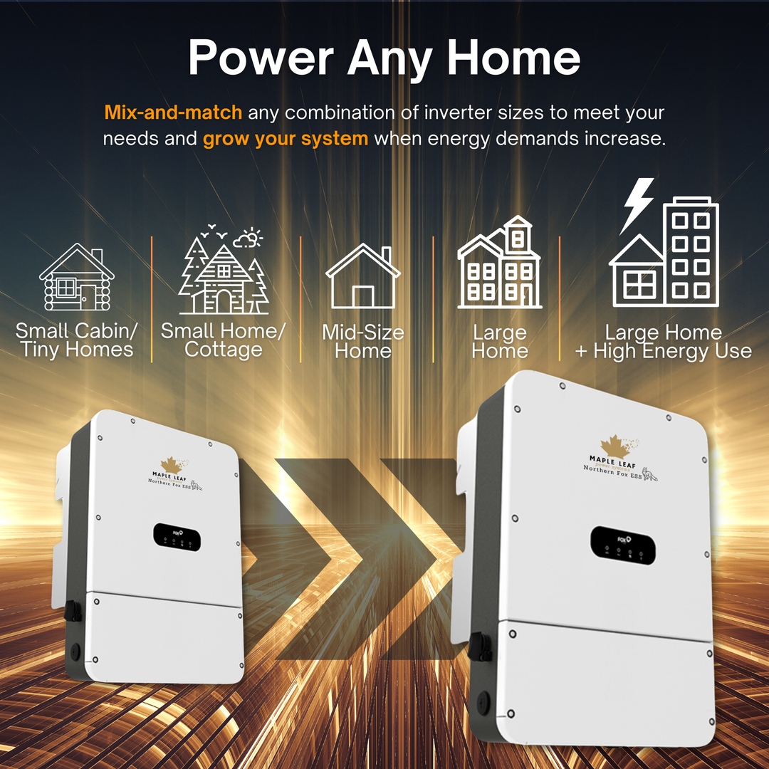 Maple Leaf Northern Fox H1&AC1 Split-Phase Hybrid Solar Inverter (FLEX Version) | UL & IEEE Certified | Off-Grid & Grid-Tied | Type 4X Outdoor Rated