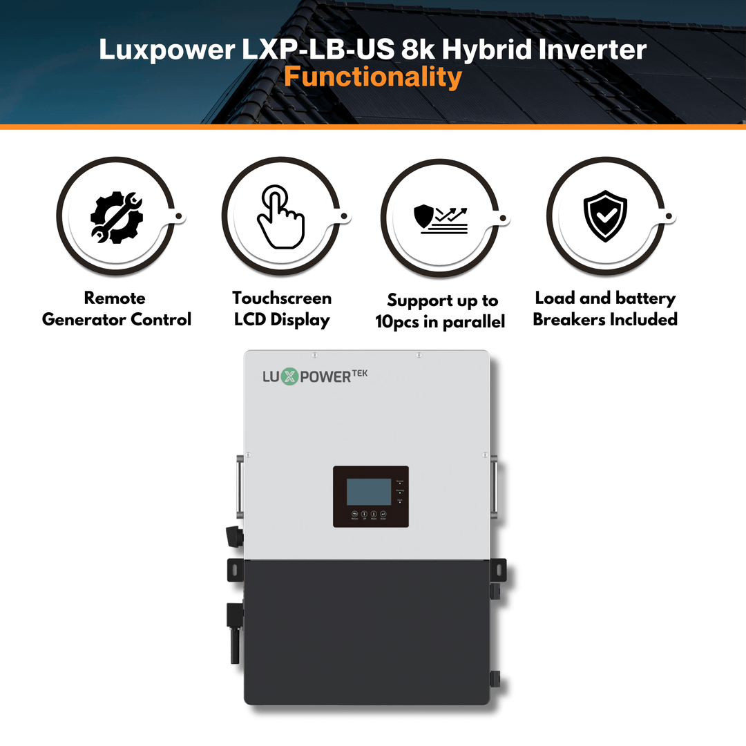 Luxpower LXP-LB-US 8k Hybrid Inverter - 48V 120/240V Split Phase | UL, CEC & CSA Approved