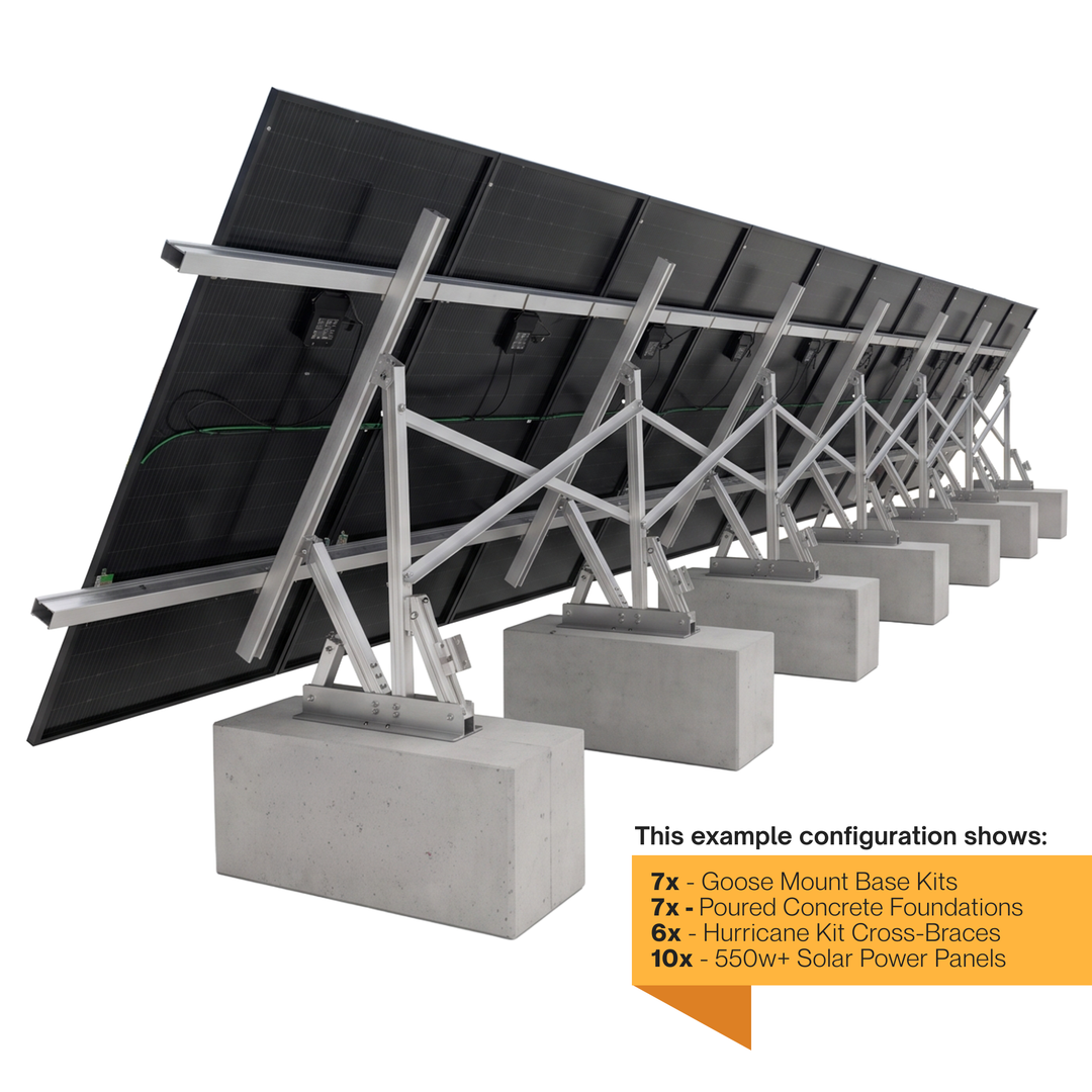 Maple Leaf Goose Ground Mount & 550W Solar Panel Bundles  | Flexible 4, 8, 16, 32 Panel Options
