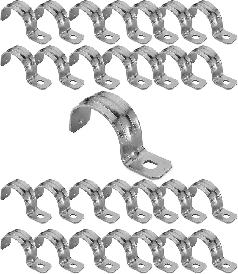 Heavy Duty Rigid Pipe Strap (pack of 25) Zinc Plated Steel - Reinforced Rib - Corrosion Resistant - Easy to Install
