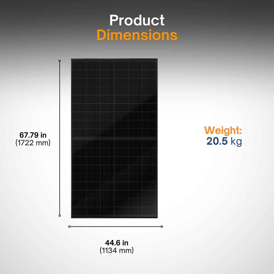 Thornova TS-BBT54 (440W) Bifacial Solar Panel - Pallet of 31 Panels – 54 Cell N-Type TOPCon High Efficiency All Black Monocrystalline Module | Residential Rooftop Solar Panels for Home, Grid-Tie, Off-Grid & Hybrid Solar Energy Systems (PALLET)