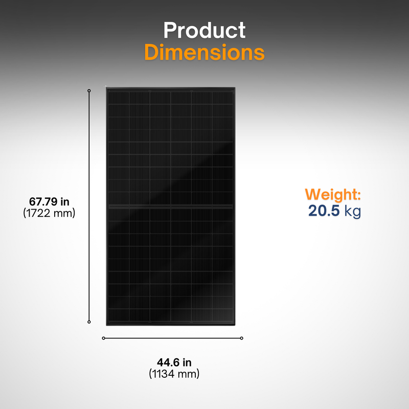Thornova TS-BBT54 (440W) Bifacial Solar Panel - Pallet of 31 Panels – 54 Cell N-Type TOPCon High Efficiency All Black Monocrystalline Module | Residential Rooftop Solar Panels for Home, Grid-Tie, Off-Grid & Hybrid Solar Energy Systems (PALLET)