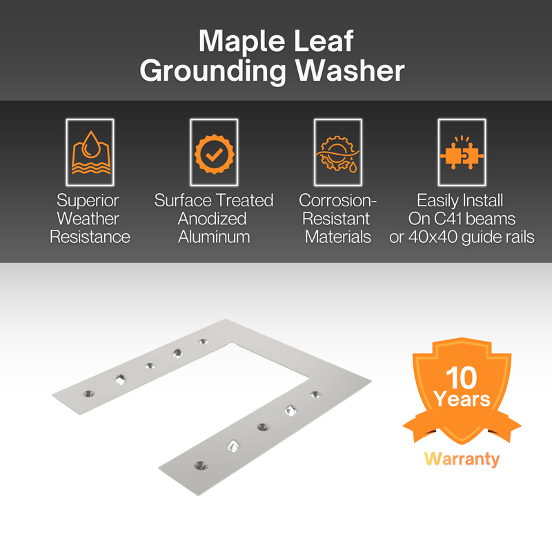 Maple Leaf Roof Mount Kits for Solar Panels | 7’8” Black Rails, Mid Clamps, Rail Connectors, T-Foots & Grounding Kit | Lightweight Aluminum 6005-T5 | Certified Solar Racking Hardware