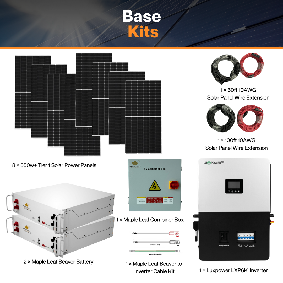 Luxpower SNA-US-6K Kit - Tier 1 550W+ Solar Panels | 48v 100Ah Beaver Battery | Solar Power Kits for House, Cabin & Off-Grid