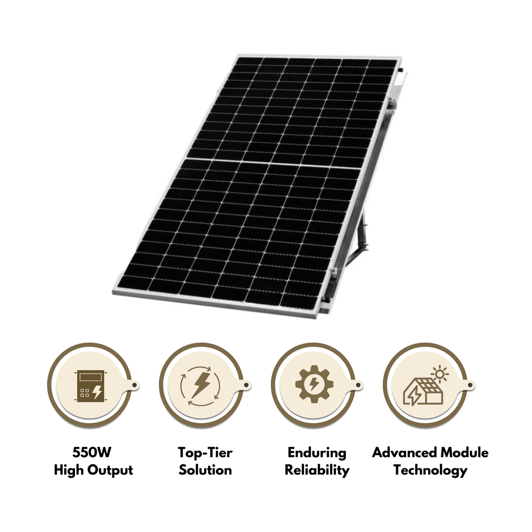 LONGi Hi-MO5 550W Solar Panels - 144 Cell MC4 Silver - White 35mm, 1400mm Cables