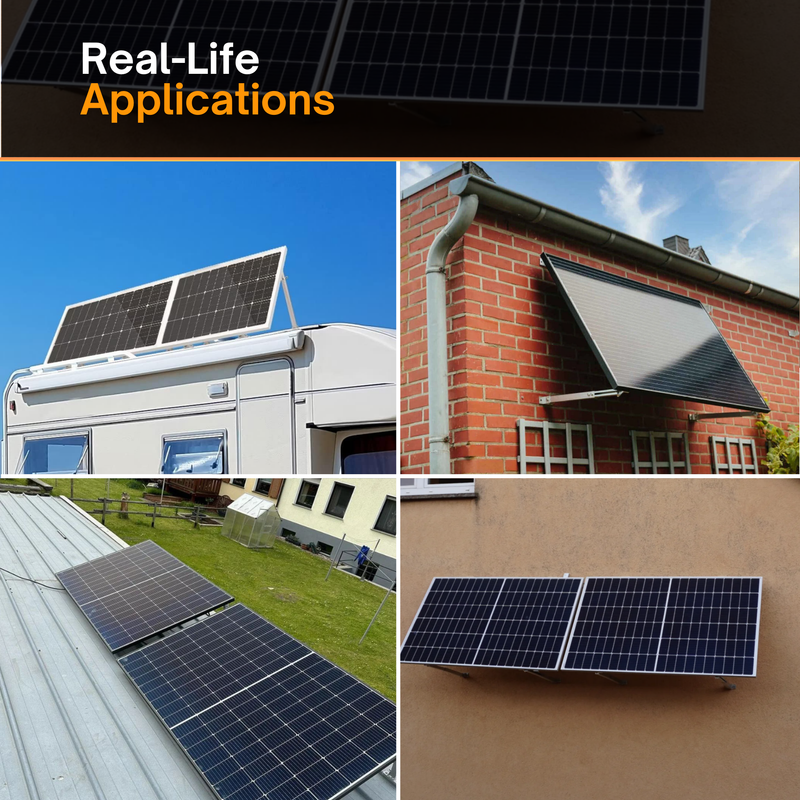 Maple Leaf Solar Panel Mounting Kit | 15–30° Adjustable Tilt Brackets for RV, Roof & Off-Grid Use |  Heavy-Duty Aluminum, Waterproof, Easy Install