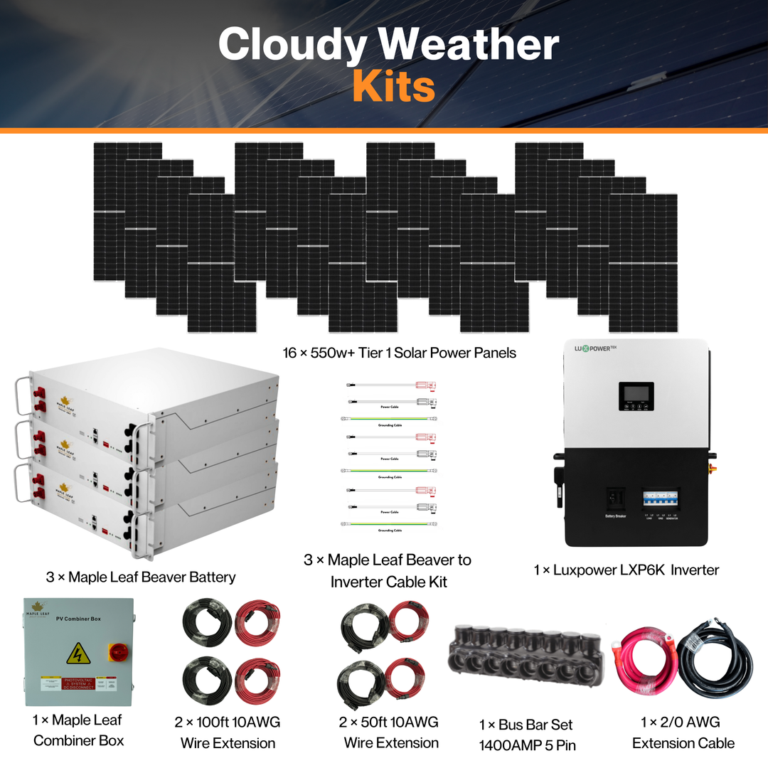 Luxpower SNA-US-6K Kit - Tier 1 550W+ Solar Panels | 48v 100Ah Beaver Battery | Solar Power Kits for House, Cabin & Off-Grid