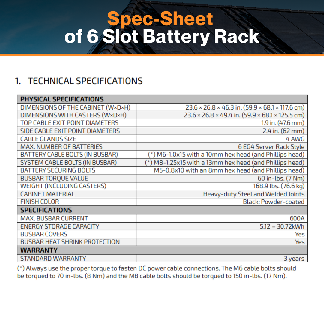 EG4 Enclosed Battery Rack – 3 Slot & 6 Slot | Durable Cabinet | Mobile-Ready | Effortless Installation | W/ Cable Management | Adaptable Slot