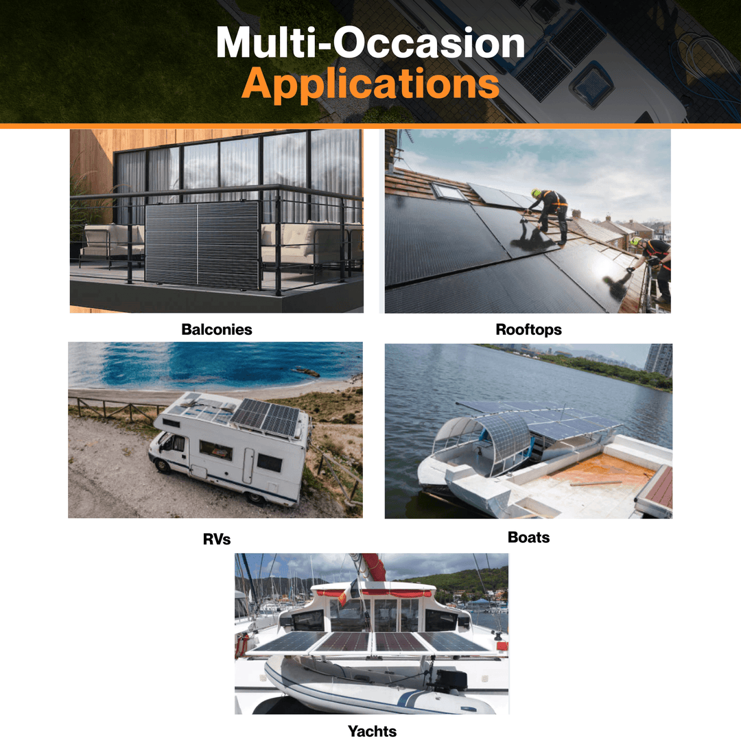 Maple Leaf 520W Monofacial Panel - N-type TOPCon Full Black Solar Module | 10-30% Additional Energy | Aluminum Frame | IP68 Rated | Mc4 Connectors